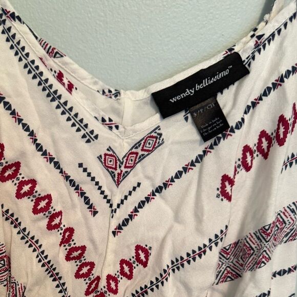 Wendy Bellissimo White Red Sleeveless Spaghetti Strap Slip Maxi Dress SZ SP - Picture 3 of 6